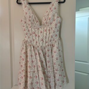 House of CB Salma Dress with Pink Rose Print
